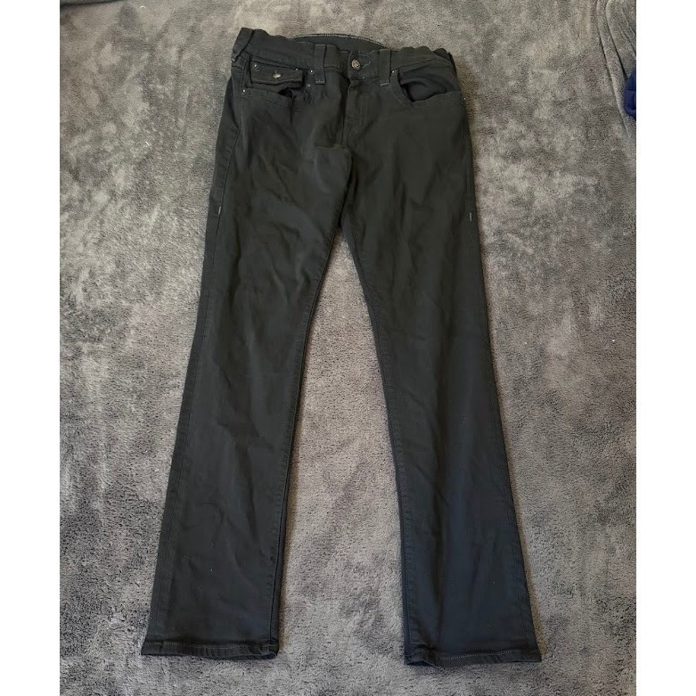 True Religion Geno Relaxed Slim Jeans Black 32X31 Mens Stretch Denim Pants